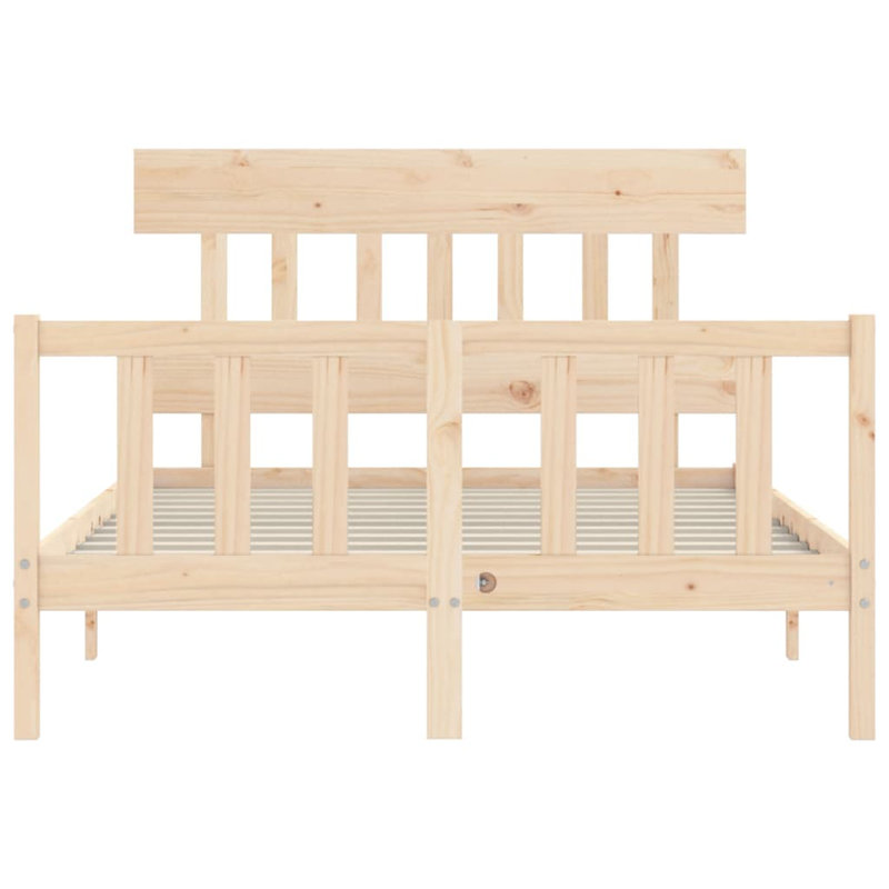 Bed Frame with Headboard, Brown, European Double (140 x 200cm)