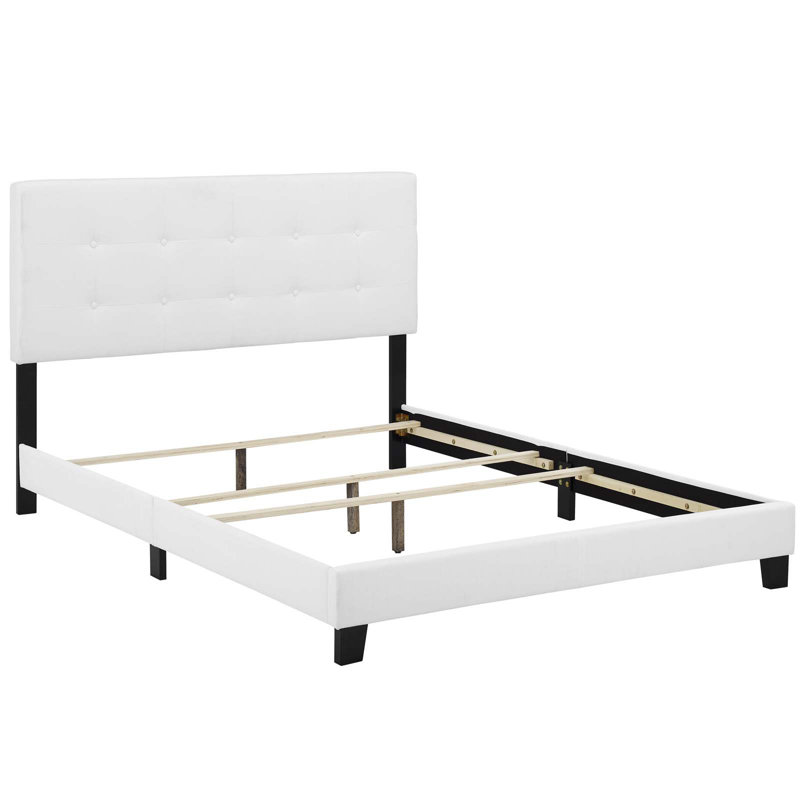 Lit en velours Amira Performance, Double, Bleu mer