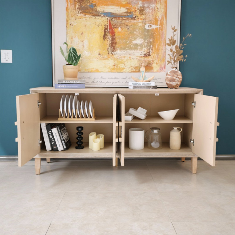 Charmante armoire de rangement rustique de style campagnard au design innovant et polyvalente, Naturel antique