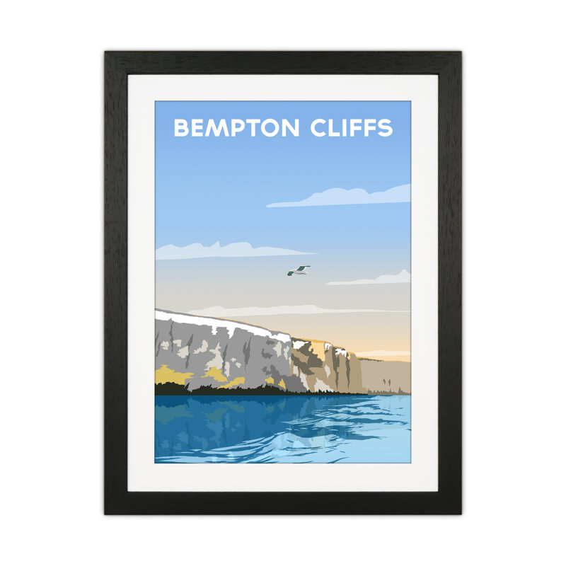 Bempton Cliffs Portrait by Richard O'Neill - Print, Black Framed, 53.5cm H x 43.5cm W x 3cm D