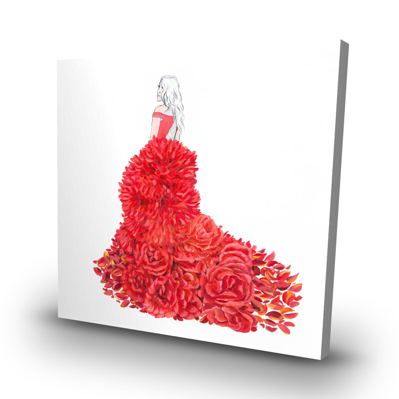 Flower dress - 32"x32" art on canvas