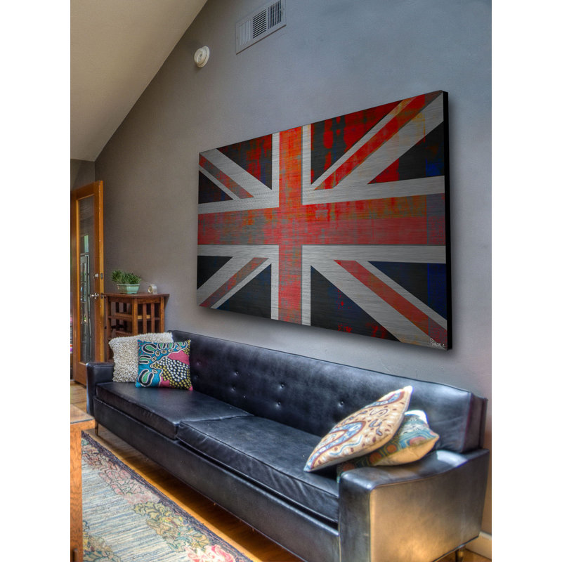 « union jack » par parvez taj, reproduction d’art sur métal, 24 po x 36 po