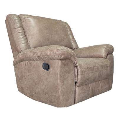 Jem Manual Rocker Recliner Chair, Pillow Top Arms, Brown