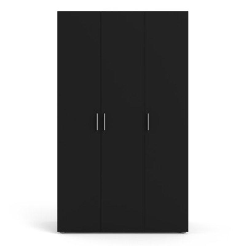 Diamone 3 Door Manufactured Wood Wardrobe, Black