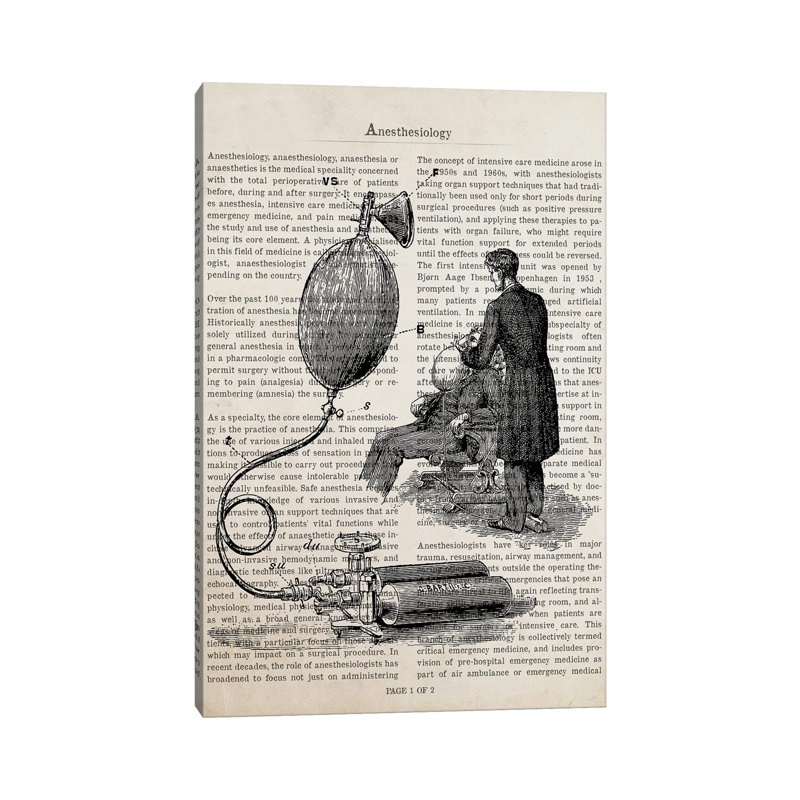 «Anesthésiology», reproduction imprimée sur toile, H 40 po x l 26 po x P 1,5 po