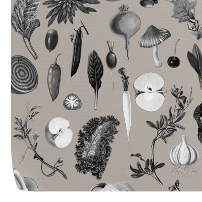 Kitchen Wallpaper Taupe Black