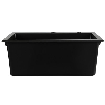 Évier de cuisine encastré 25 po en granite à montage sur le comptoir avec bar à quartz noir et résine, finition mate non poreuse, égratignure, nettoyage facile, grille incluse, ensemble de drain et bouchon