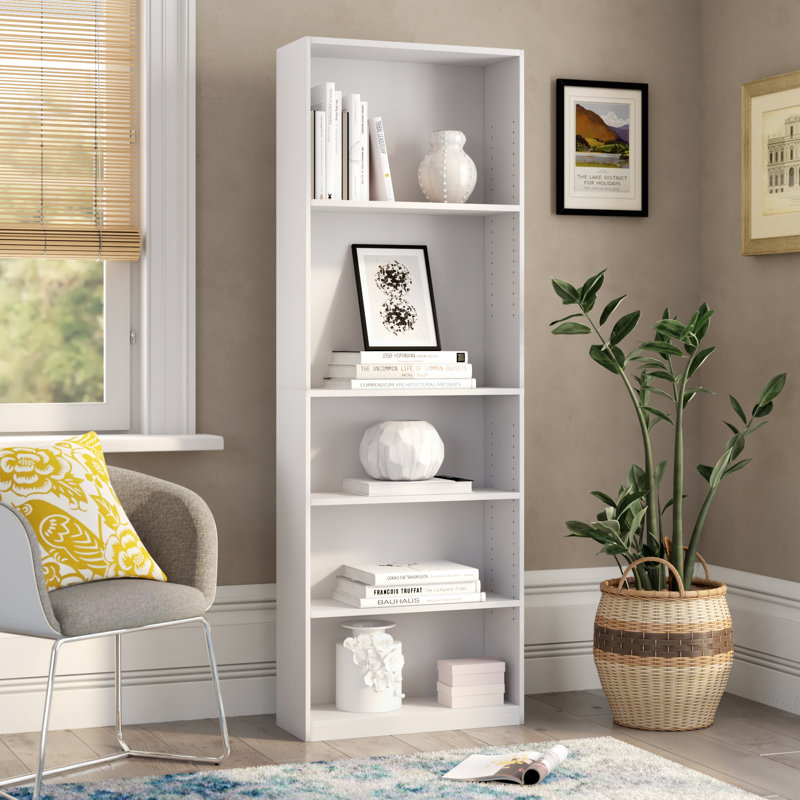 180.8cm H x 62.9cm W Standard Bookcase, White
