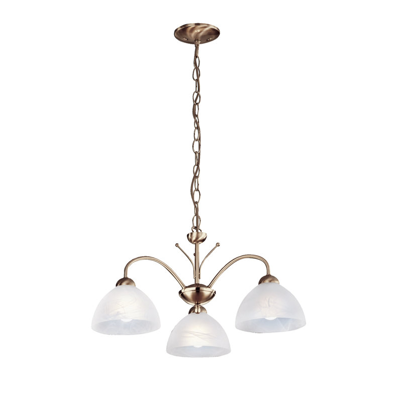 Javi 3 - Light Shaded Chandelier, Antique Brass