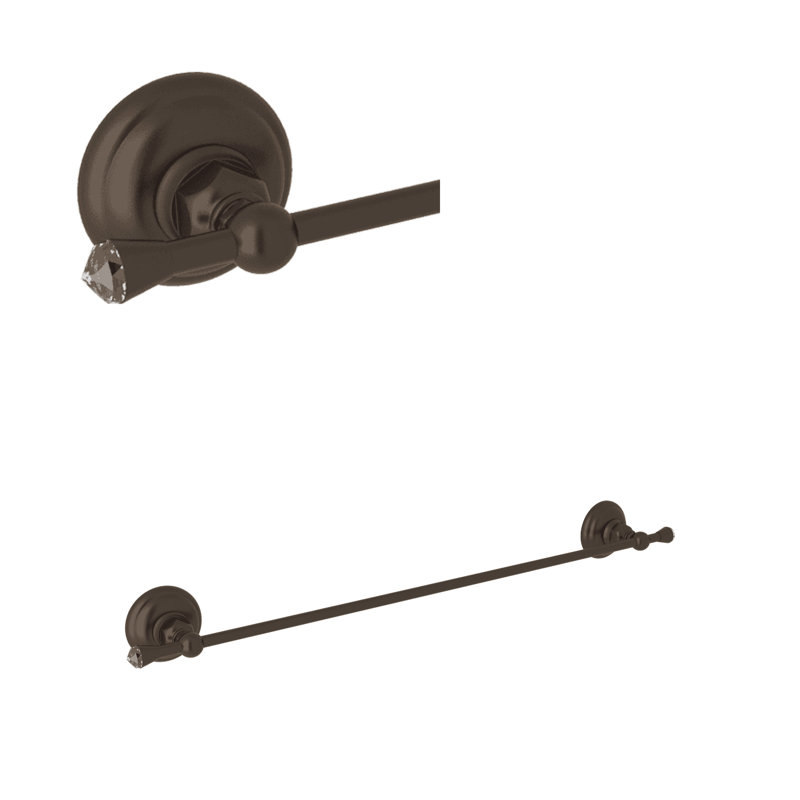 Country Bath Swarovski® Crystal 24" Towel Bar, Satin Nickel, 2.72" H x 25.59" L x 2.36" D