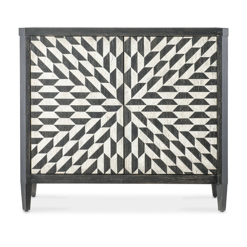 Lancaster Black and White Geometric Hall Chest