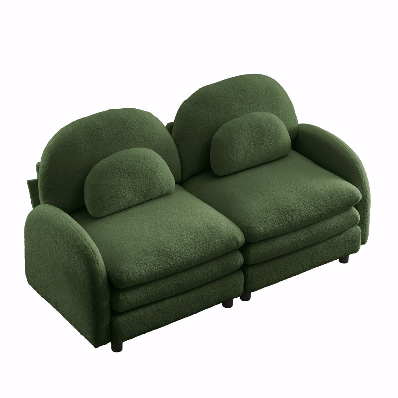 Canapé-lit Teddy, H 35,4 po x l 68,5 po x P 33,8 po, Ours en peluche vert