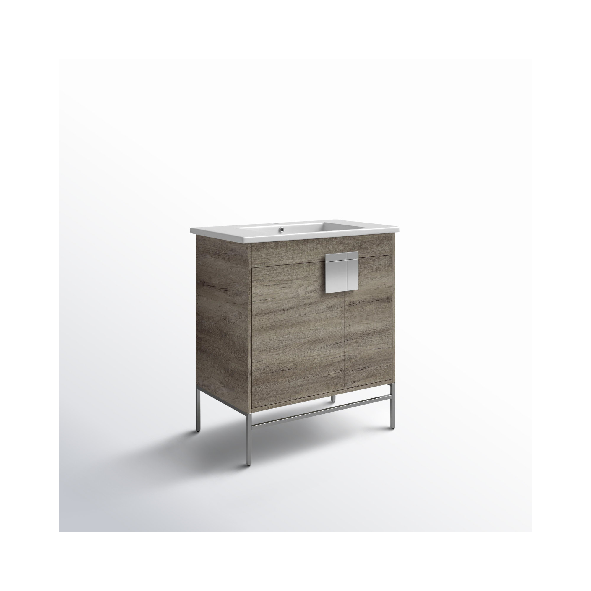 Maisie 30'' Single Bathroom Vanity, Gray, Polished Chrome