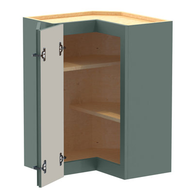 Gallery Express Mercer Assembled 21 in W x 21 in D x 30 in H Corner Diagonal Kitchen Cabinet Left in Meadow