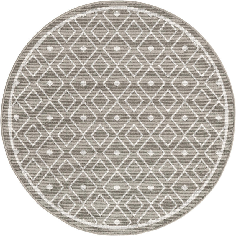 Tapis d'extérieur Preen couleur pierre, Rond 4 pi