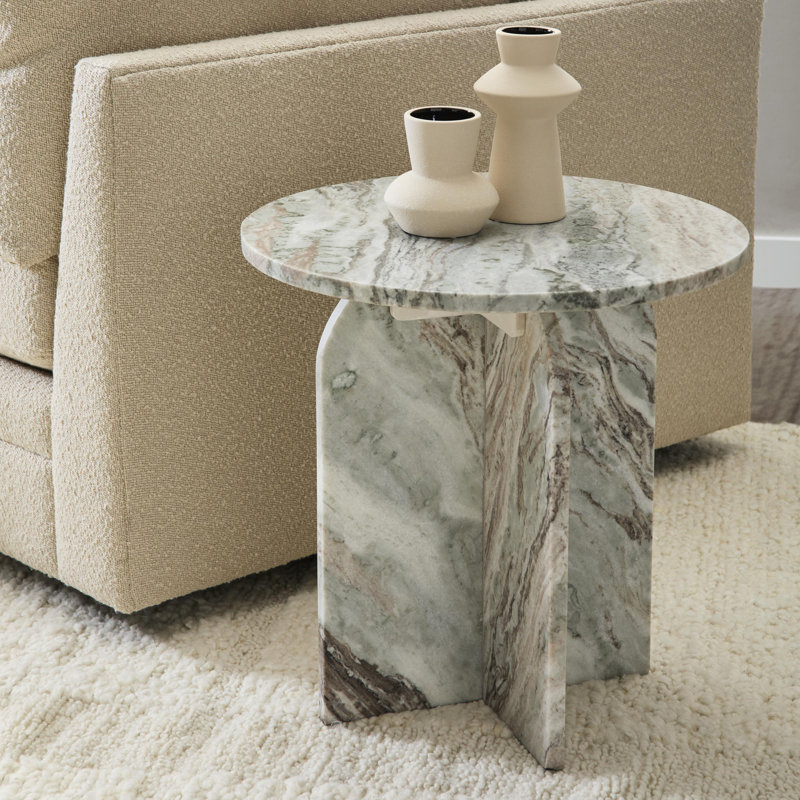 Reilly Marble End Table, Rusty Gray