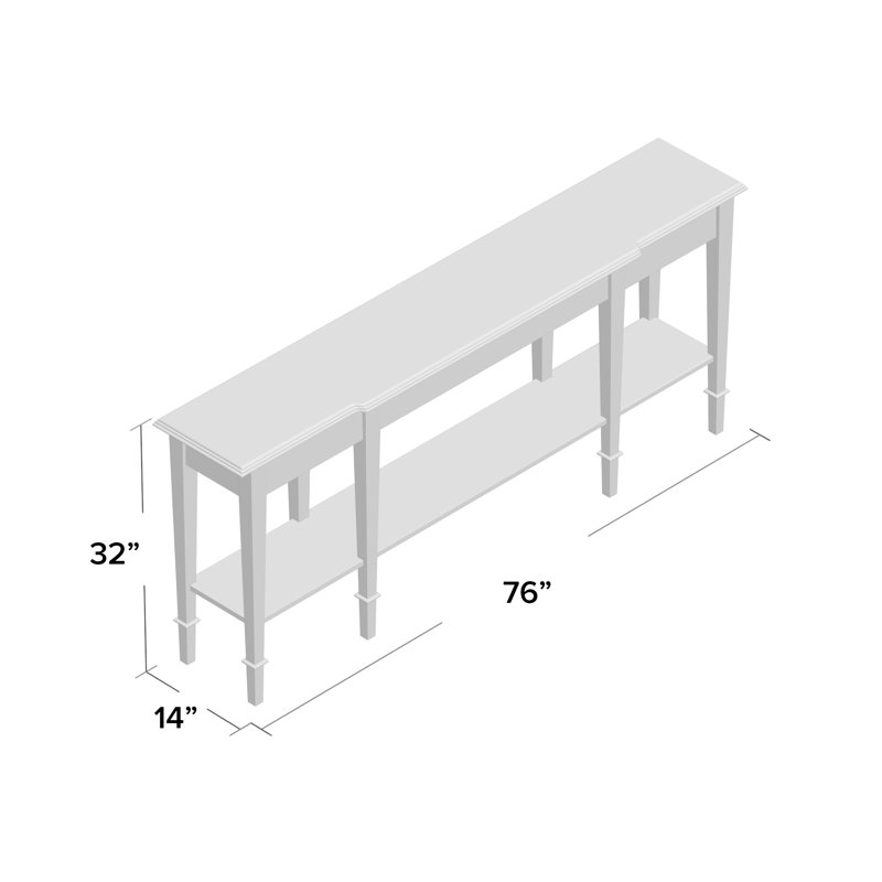 Skinny 76" Solid Wood Console Table