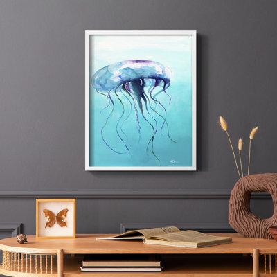 Jelly Fish Framed Print - Solid Wood