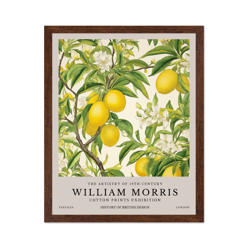 William Morris - Citronnier, Poster, 24"H x 32"W, Brown Framed