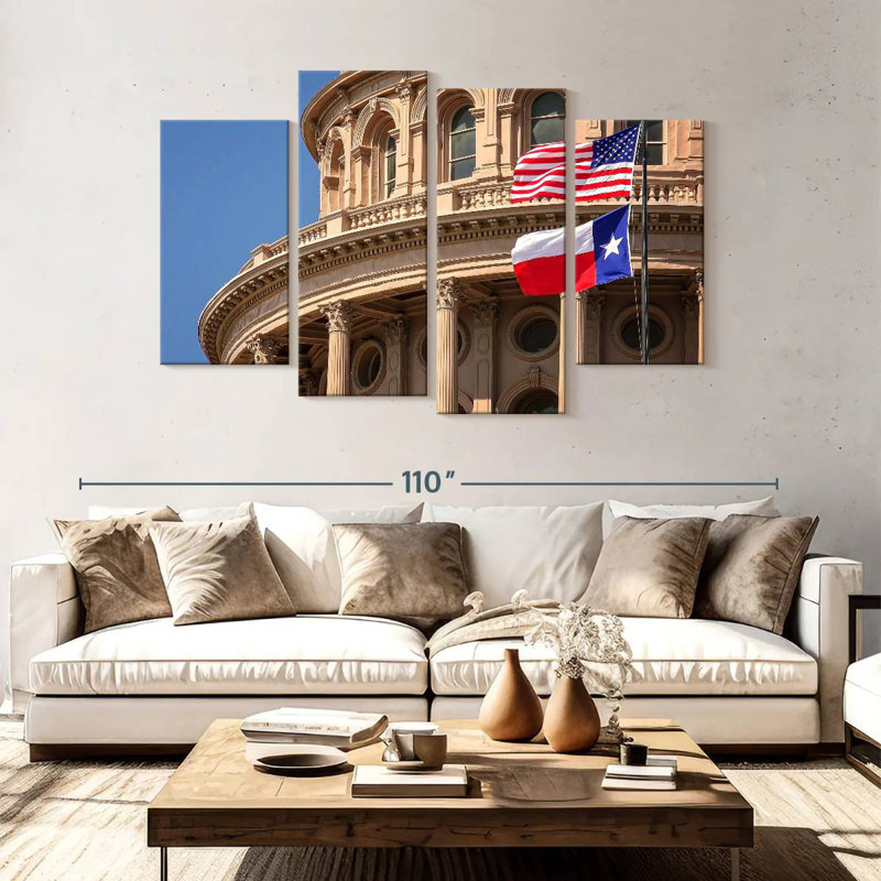 Drapeaux de Nicci au Texas Capitol, H 54 po x l 84 po