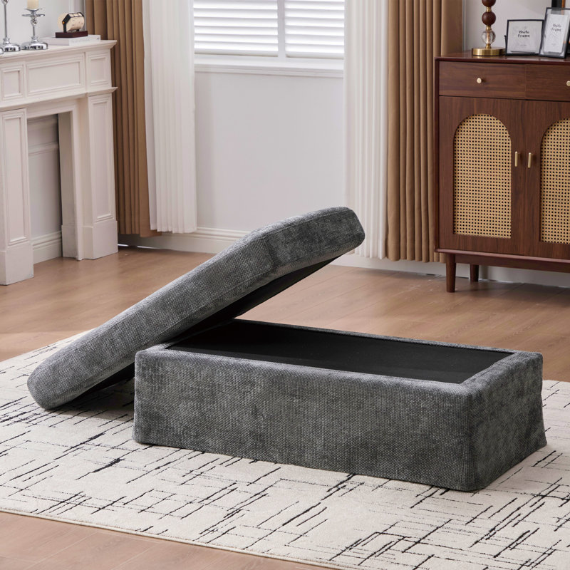 Repose-pieds en chenille l 43,7 po, Gris anthracite