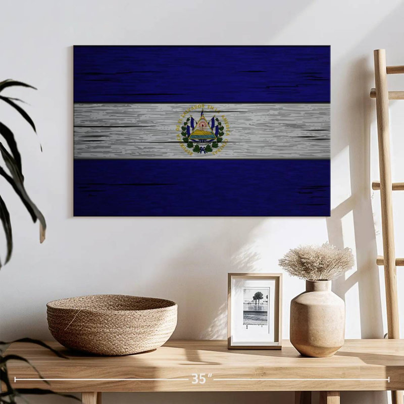 Drapeau Borges El Salvador, H 16 po x l 24 po