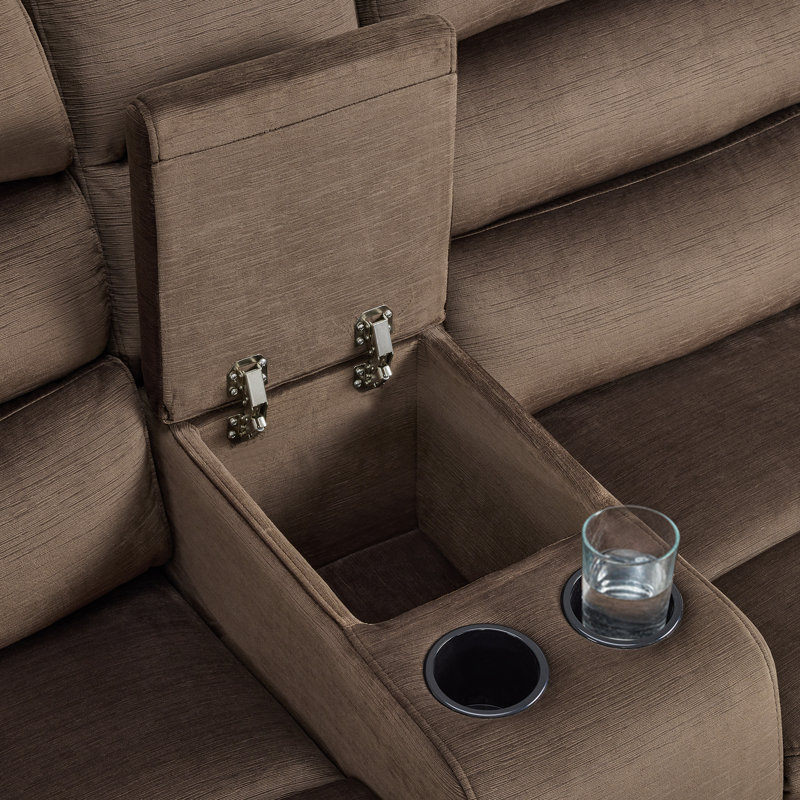 Causeuse inclinable électrique avec console Zero, Café