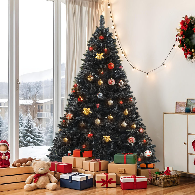 Arbre de Noël artificiel épinette noire d'Halloween, 7.5'