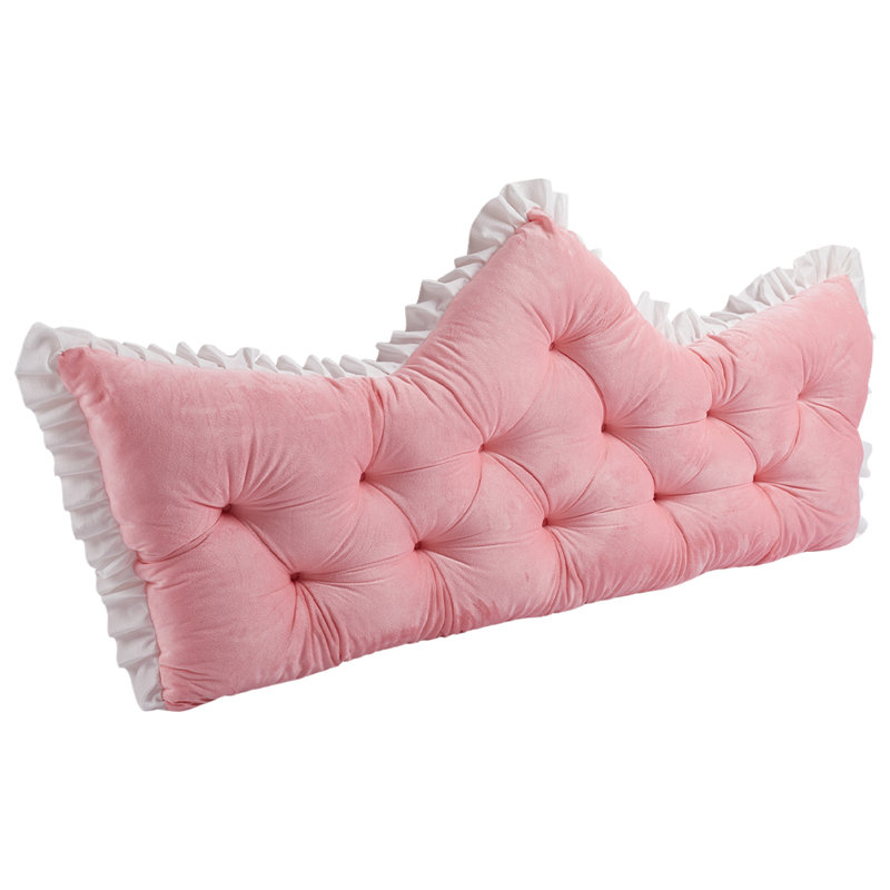 Pearl Grey Crown Upholstered Bed Headboard Cushion – The Perfect Touch for a Princess-Style Bedroom, 150cm W x 60cm D