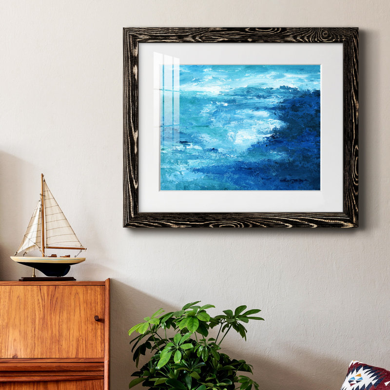 Crashing Waves II - peinture encadrée, H 37,5 po x l 27,5 po x P 1,5 po, Cadre noir
