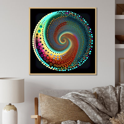 Iridiscdent Pointillism Spiral Turquoise Shades - Print