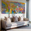 Ensemble de 3 grandes impressions murales de nature morte rustique avec citrons, décor moderne sur toile pour le salon, la chambre à coucher, le bureau et la maison, prêt à être accroché-553993571