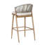 Ensemble de 2 tabourets de bar d'extérieur à structure en métal à hauteur d'assise 30,25 "avec dossier en PE en rotin-1040943428-1040943434