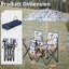 Double chaise de camping pliante avec porte-boisson pour parasol, sac de transport, table pliante, grande capacité de charge pour patio, piscine, parc, motif de requin extérieur
