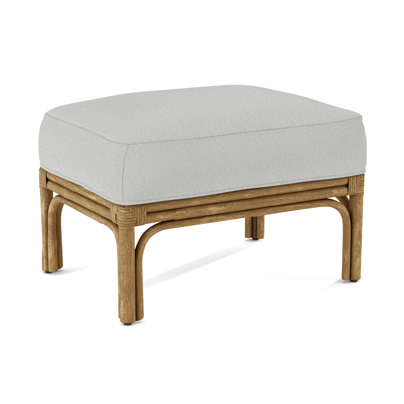 Boca Upholstered Ottoman, Honey, Elite Dove Linen