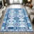 1PC Aztec Geometric Southwestern Bohemian Blue area rugs for Living Room, Soft and Comfortable, Suitable for all seasons, easy-to-maintain, machine washable Indoor floor mat, Under Table Farmhouse suitable for dining room, bedroom, home office,-129131763