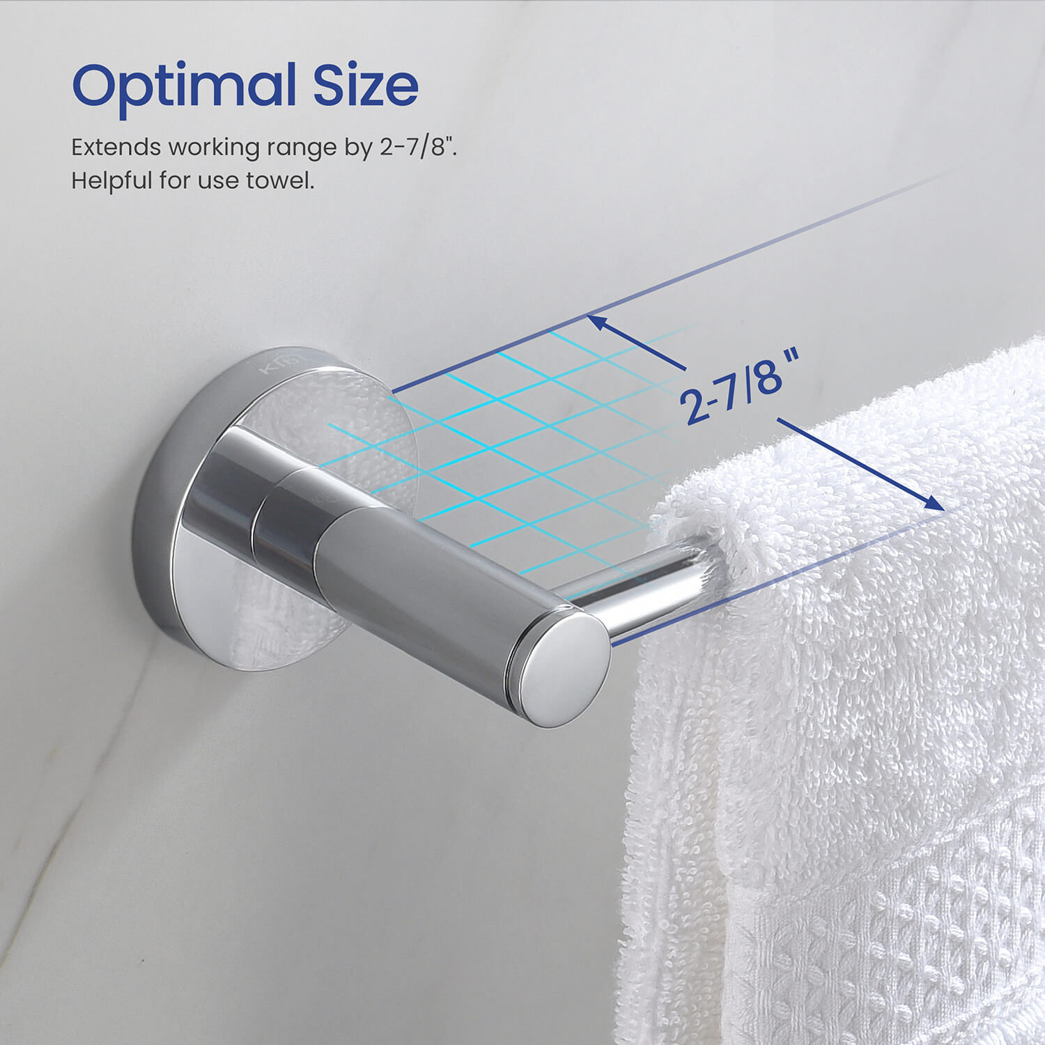Circular 26" Wall Mounted Towel Bar, Chrome, 2.13" H x 19.81" W x 2.88" D