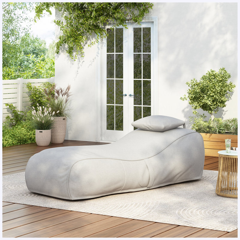 Fauteuil à billes d'extérieur Lemoore, gris clair, Light Grey Fabric