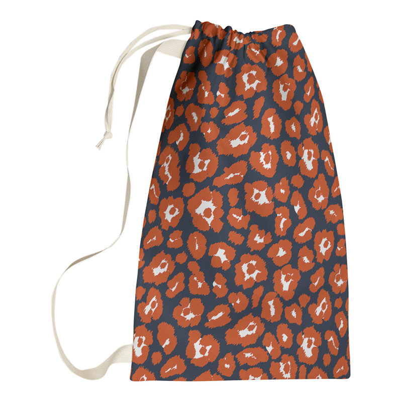 Fabric Laundry Bag with Handles, 29" H x 18" W, White/Black/Red, Cincinnati
