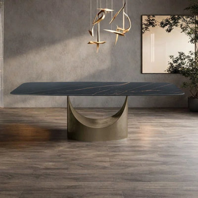 Modern Italian Minimalist Rock Slab Dining Table