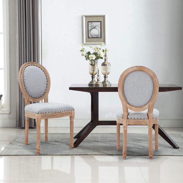 One Allium Way® Tiffanie Linen King Louis Back Side Chair in Beige, Wayfair in 2023