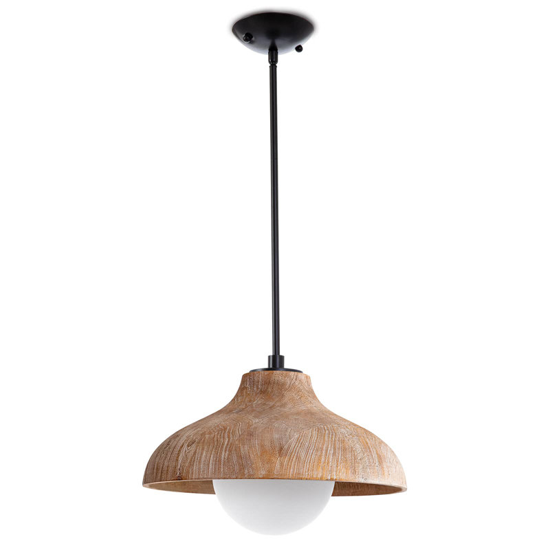 Surfside Wood Pendant, Brown Genuine Leather
