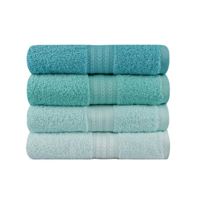 Premium 100% Cotton Hand Towel Set, Sea Green & Mint, 19.7 x 35.4 inches | 500 GSM for Softness & Absorbency | Machine Washable at 104°F | Stylish Gift Box Included, Perfect for Bathroom & Spa Use
