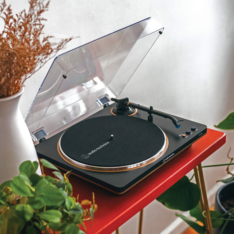 Audio-Technica AT-LP70X Fully Automatic Belt-Drive Turntable (Black/Bronze), Black/Brown