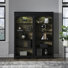 Juiliana Arched Solid and Manufactured Wood Bunching Bookcase with LED Lighting
