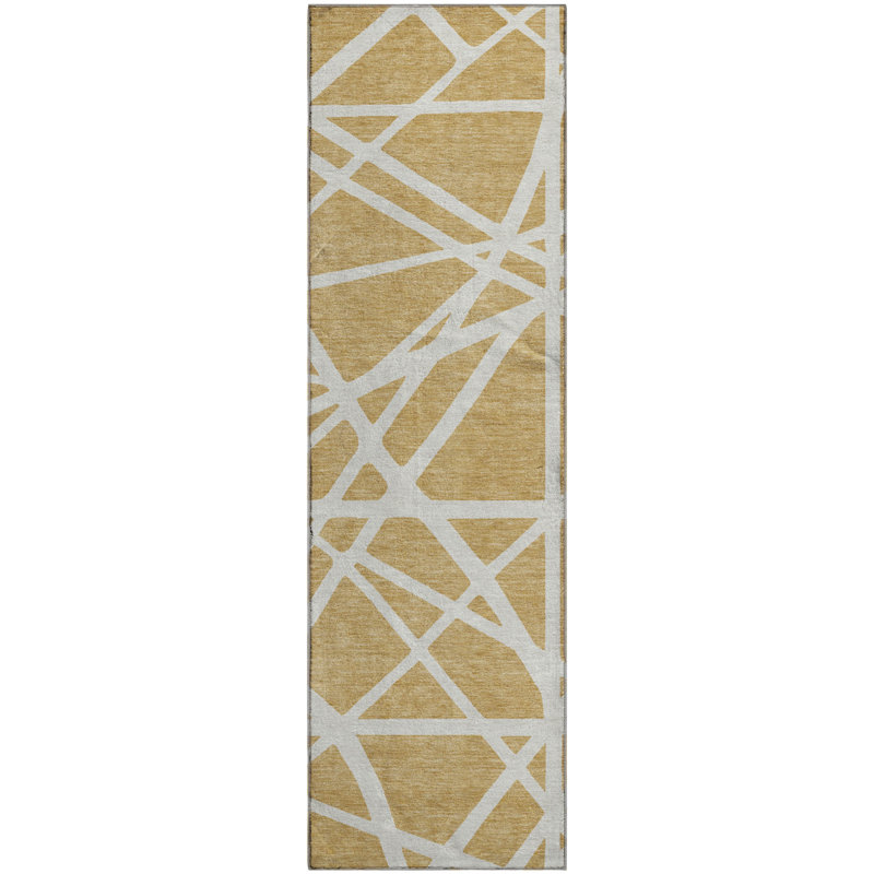 Tapis géométrique de qualité supérieure lavable à la machine Cossette AMF1040, Tapis de couloir 2 pi 3 po x 7 pi 6 po