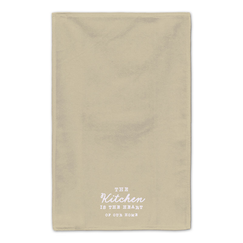 Cotton Floral Tea Towel Kitchen Towel, Taupe