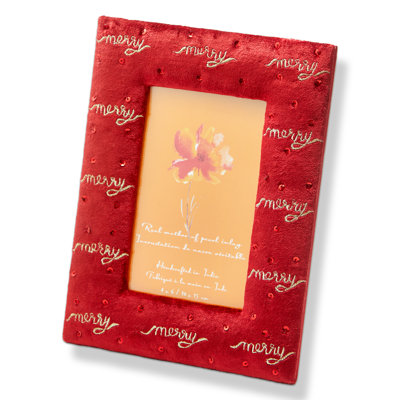 Merry Embroidered Photo Frame 4x6