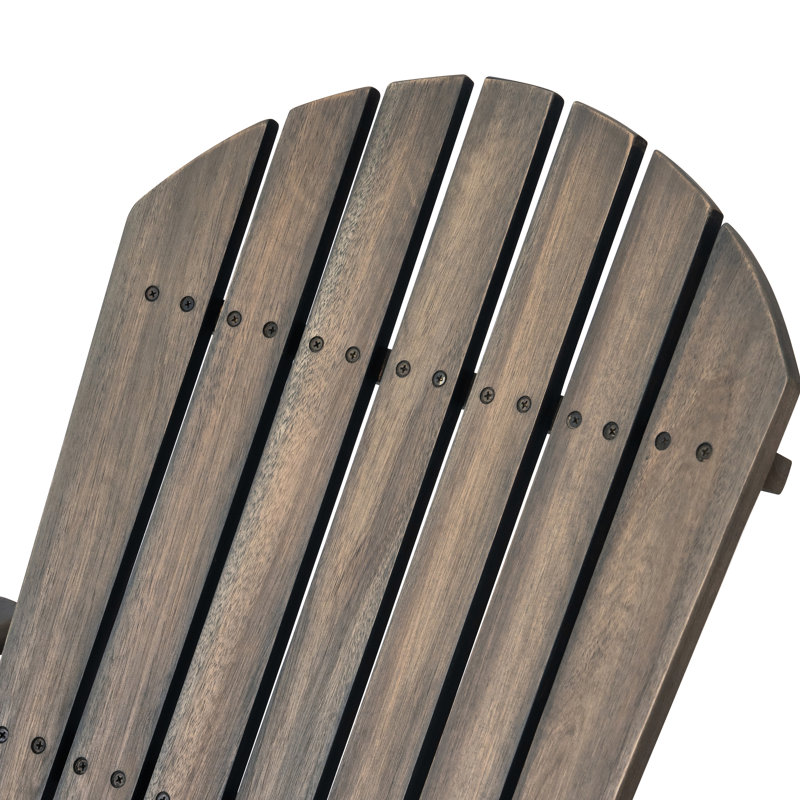 Chaise rustique grise, fabriquée en bois, pliable pour une détente en bois à l'extérieur, pour économiser de l'espace de rangement