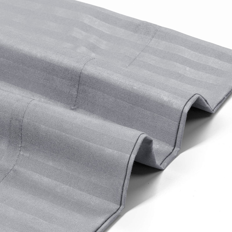 Luxury Microfiber Stripe Pillowcases set of 2, Pillow Protector, Grey